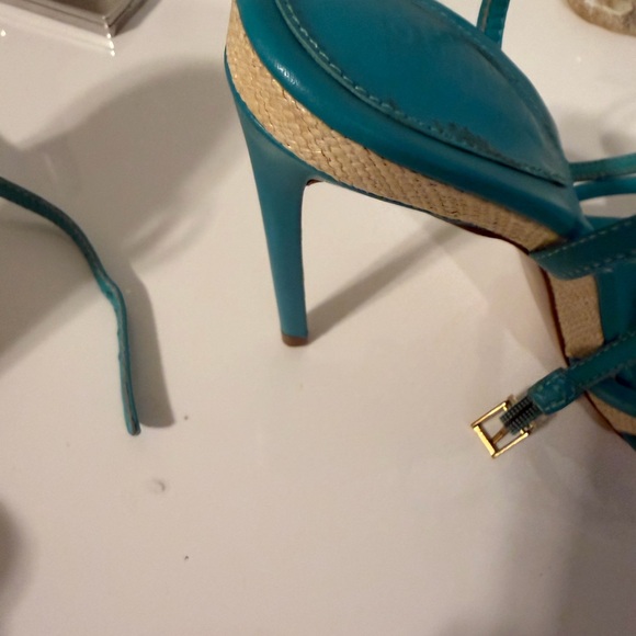 SCHUTZ Turquoise Knotted Heels - Picture 4 of 5